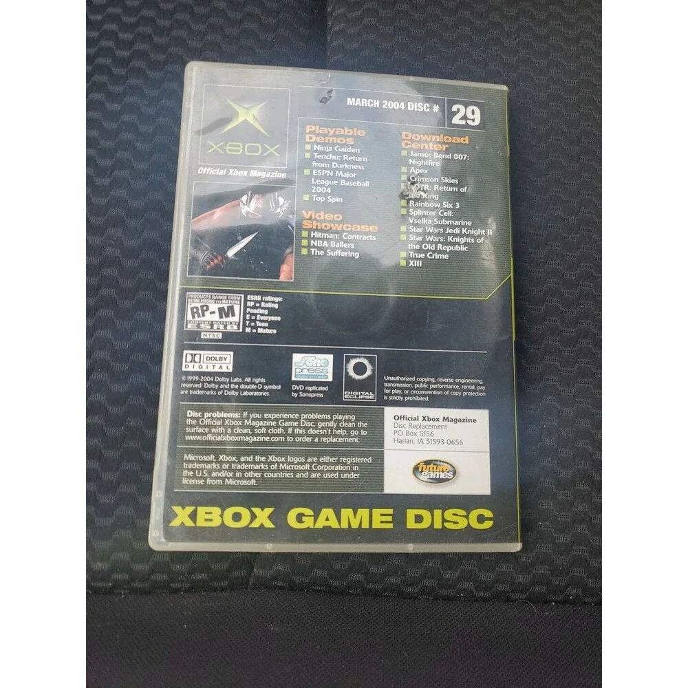 Xbox Game Disc 29 Ninja Gaiden Demo Original Microsoft Xbox Original